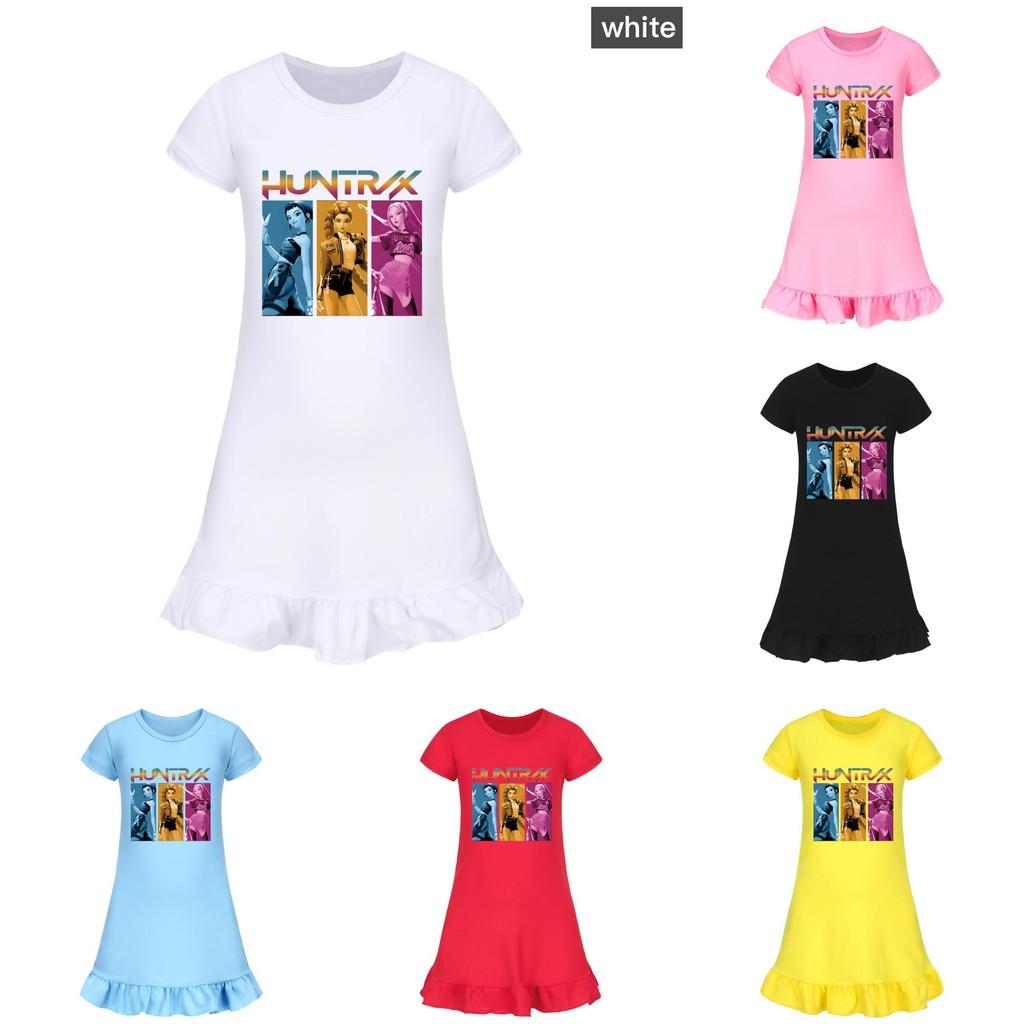 Hunters Demon Kpop Girl Sleep Dress With Ruffle Skirt For Kids Lounge Sleep And