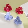 1Pair Vintage Colorful Stereoscopic Petal Flower Earrings For Women Girls Luxury Travel Seaside Fashion Earrings Photo Props