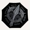 Viking Shield Wall Art, Norse Decor with Spear and Ravens Umbrella, Cute Umbrella with Cute Design, Portable 3-Fold Compact Umbrella for Men & Women,