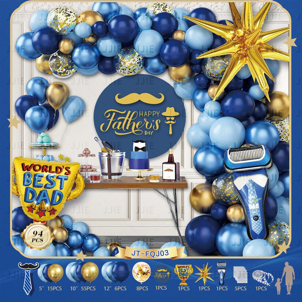 Father'S Day Decorative Navy Theme Father'S Day Balloon Arch Wreath Festival Theme Decorative Balloon Cover