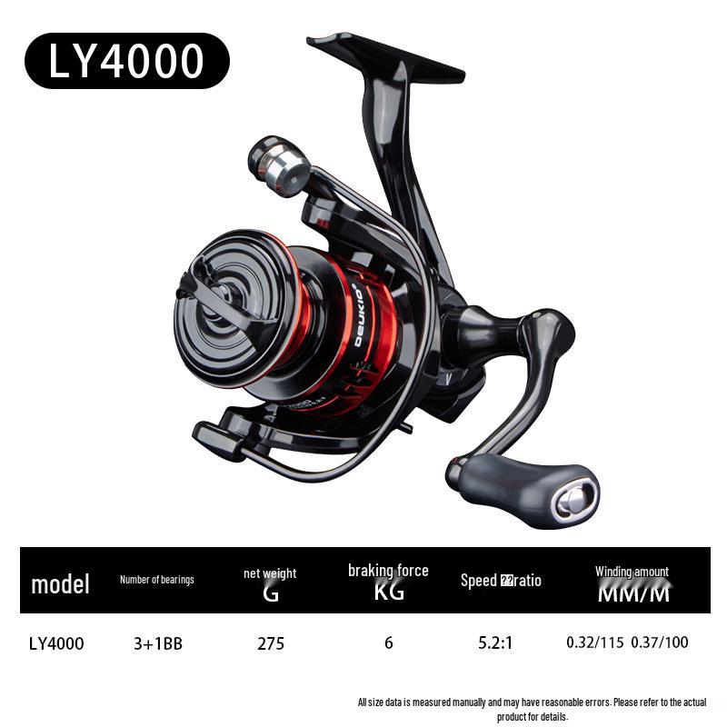 De Ququan All-Metal Gapless Spinning Fishing Reel for Saltwater