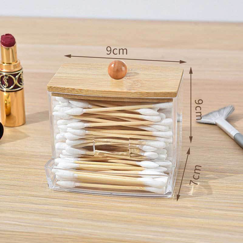 Cotton Swab Storage Box Dispenser Cotton Pad Holder with Lid, Bathroom Storage Container Art Supply Storage Box and Organizer