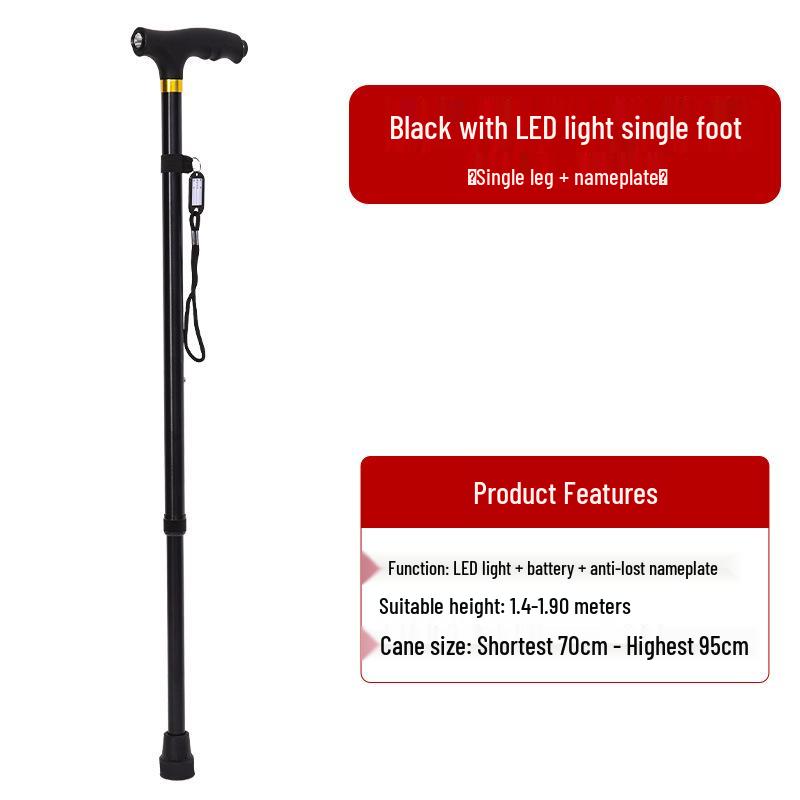 Yunxiang Retractable Non-slip Aluminum Walking Cane with LED Light