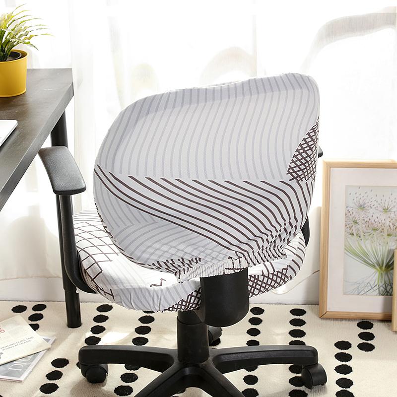 Universal Split Seat Cover Office Chair Cover Stretch Spandex Computer Anti-Dust Armchair Slipcovers Removable Seat Protector