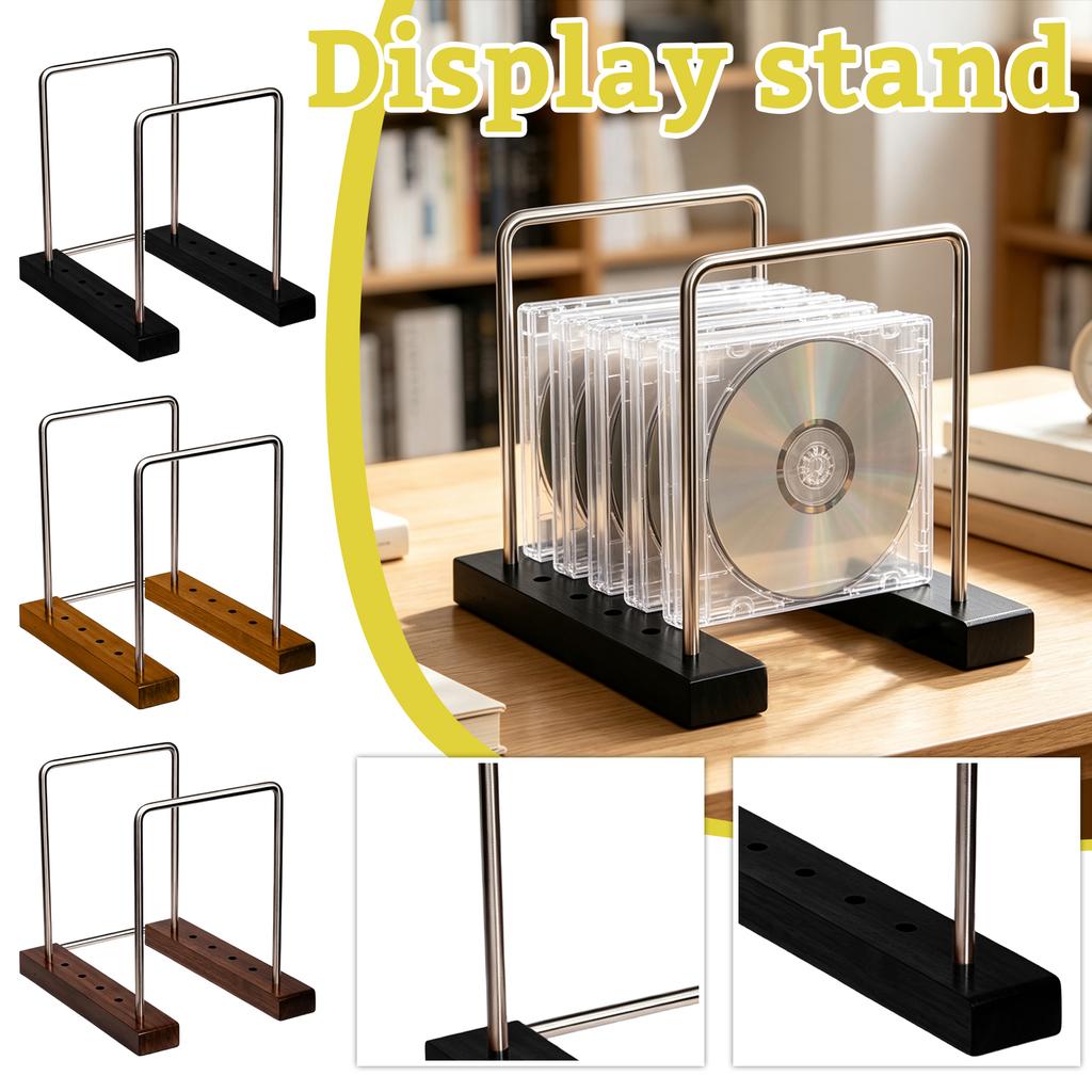 Record Shelf with Wood and Display Rack - Vintage Album Storage for Retro Decor