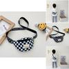 Fashionable Nylon Boys Chest Bag Chic Kids Waist Pack Modern Checkered Pattern