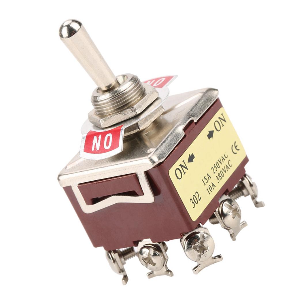 On ON 2 Position Toggle Switch 3PDT 9 Pin 12mm 15A250VAC