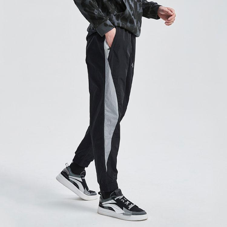 Li-Ning Loose Fit Cuffed Knitted Sports Pants Men Bottoms Black AYKR033-1