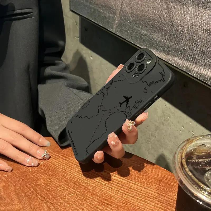 Coque de téléphone Desian inspirée du voyage en avion pour iPhone 15 14 11 12 13 16 Pro Max Mini 7 8 Plus X XR XS Max 16E SE