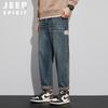 JEEP SPIRIT Men's Loose Straight-Leg Vintage Jeans