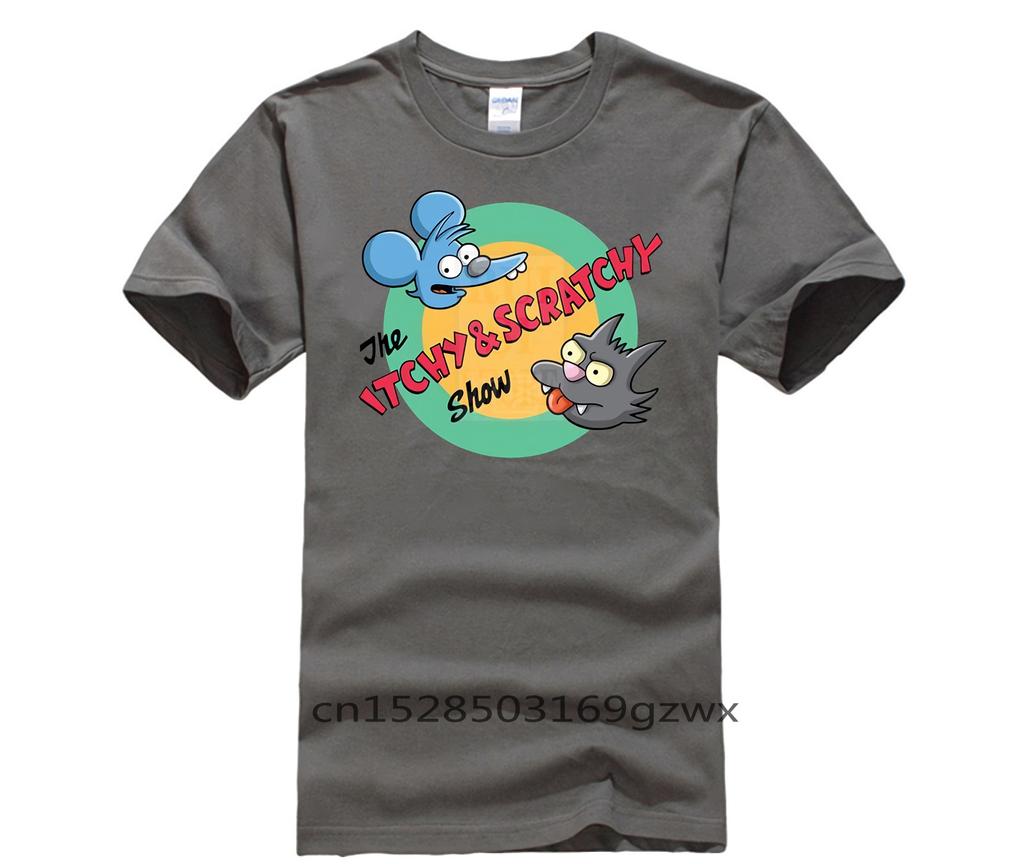 Trendy Creative Graphic T Shirt Top The Fight And Bite Itchy Scratchy Clothes New Summer Unisex Casual Print T Shirt Unisex