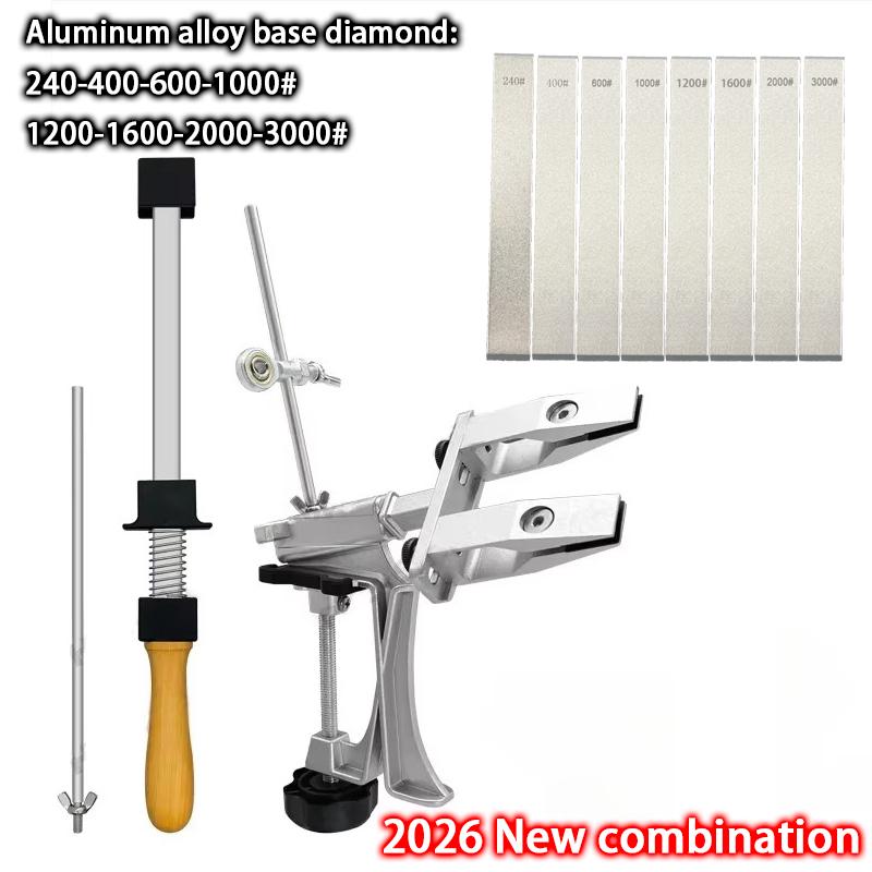 Affilacoltelli Professionale Lega di Alluminio Affilacoltelli ad Angolo Fisso Pietra Diamantata Pietra per Affilare Strumenti da Cucina Macchina Affilatrice Coltelli