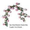 New Plastic Silk Artificial Rose Vine 8 Colors 1.7m 21 Heads Wall Decor Rattan Fake Plants Leaves Home Decoration