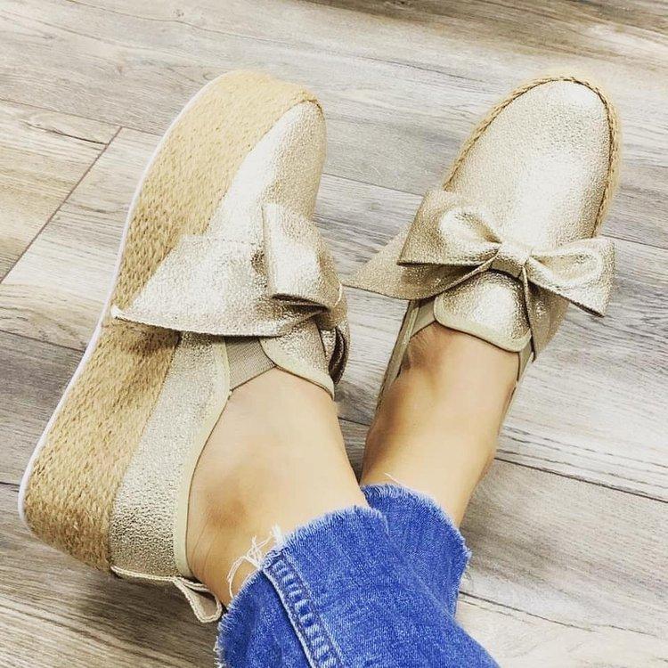 Frühling Damen Flats 2024 Schuhe Slipper Lässige Damen Canvas Schuhe Schleife Dicke Sohle Lazy Loafers Weibliche Espadrilles Flach