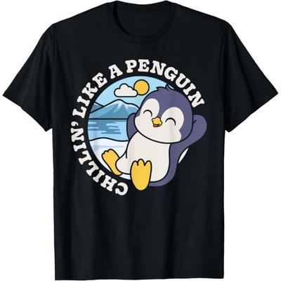 Entspannt wie ein Pinguin Lustiges Herren Damen Jungen Mädchen Süßer Vogel T-Shirt