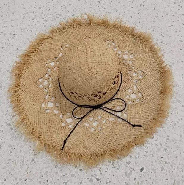 Lafite straw hat burr edge summer women big brim straw hat sun hat beach hat travel hat lafite straw hat