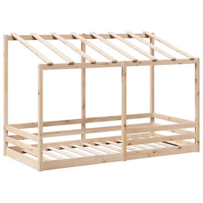 VidaXL Children's Bed with Roof 100x200 Cm Solid Pine Wood, Children's Bed Frame, Wooden Children's Bed, Furniture 846997