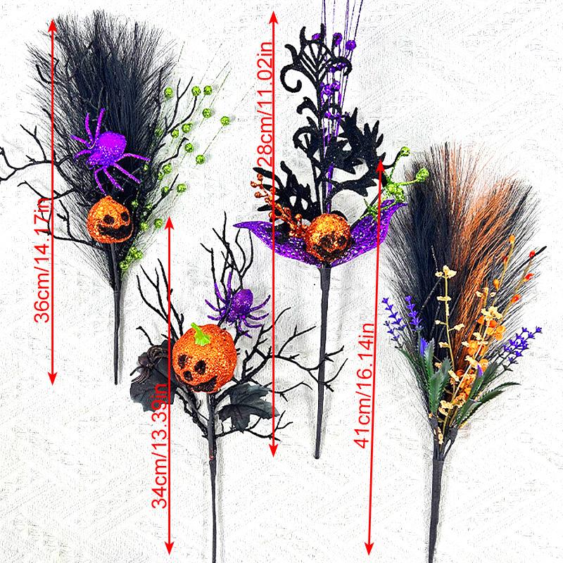 1 Stück Festivals Einzelzweig Halloween Dekoration Zweige Kunstblume Ornament Kürbis Garten