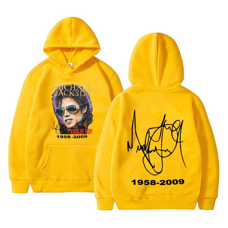Felpa con Cappuccio Grafica Classica Vintage Michajackson Re del Pop Uomo Donna Moda Retro Rock Streetwear Uomo Hip Hop Felpe Oversize