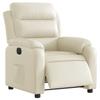 Electric Recliner Chair Cream Faux Leather