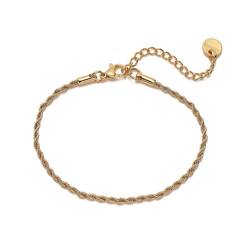 

HECHENG, 2.5/3/4/5/6mm 316L Stainless Steel Gold Color Twisted Rope Chain Necklace For Men s and Women s Zircon wholesale