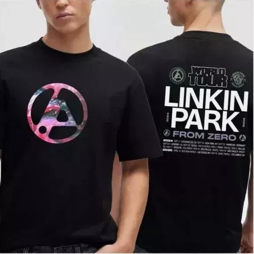 Li-nk Park From Zero World Tour Casual Retro Brand Retro T-Shirt Cotton T-Shirt Unisex Summer Short Sleeve Fashion Top