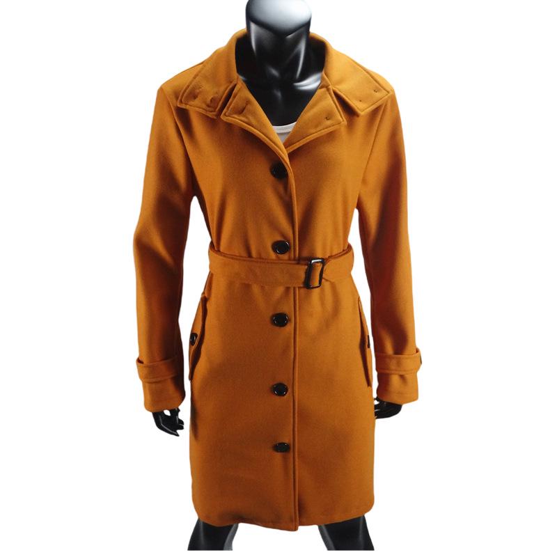 Cappotto di lana da donna taglie forti Autunno/Inverno 2024 a bottoni multipli, monopetto, con colletto a bottone