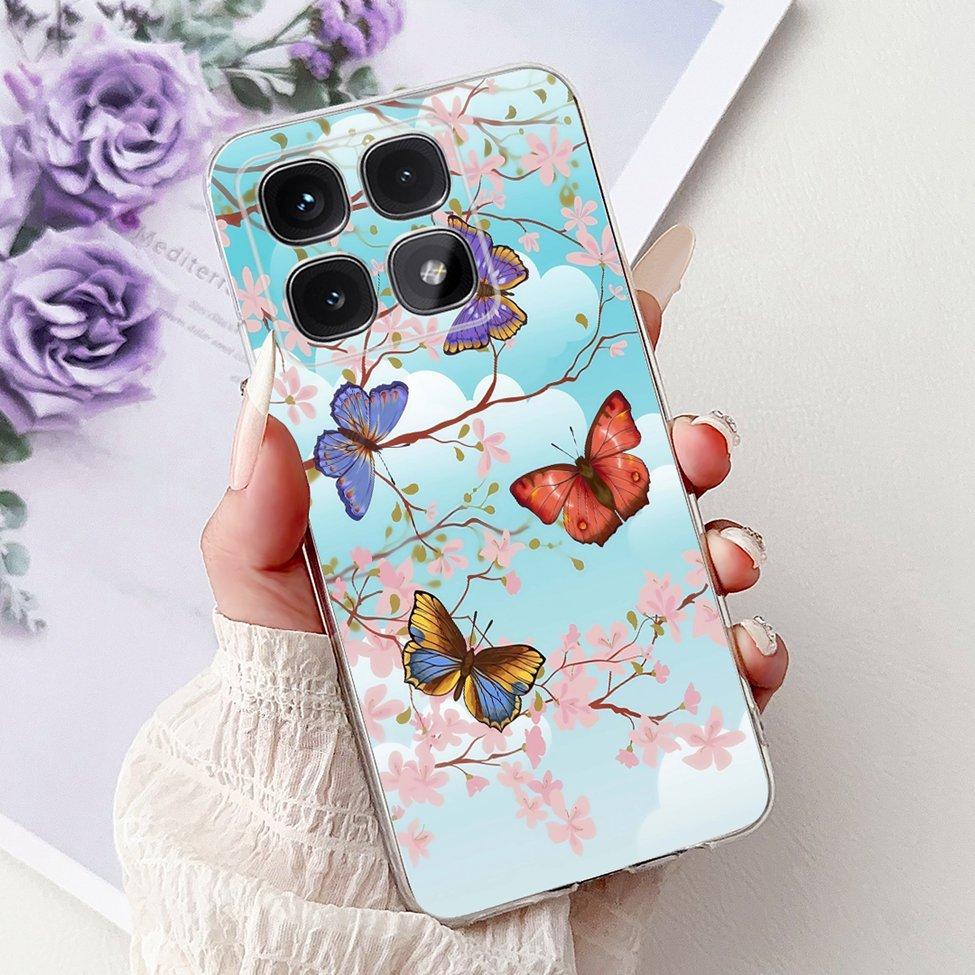 Clear For Xiaomi 14T Case Cover Luxury Cute Cat Fashion Flowers Funny Cool Painted Soft Phone Case 2406APNFAG
