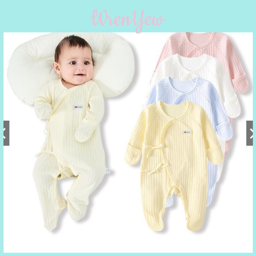Apple Bear Cloud Print Baby Cotton Romper Suit For Newborns And Infants