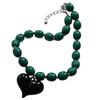 Resin Beaded Necklace with Heart Pendant Adjustable Length Choker Stylish Hip Hop Neckchain for Fashionable Women
