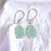 Aqua Chalcedony Gemstone 925 Stamped Silver Jewelry Handmade Hook Earrings 1.30" EE-3-16