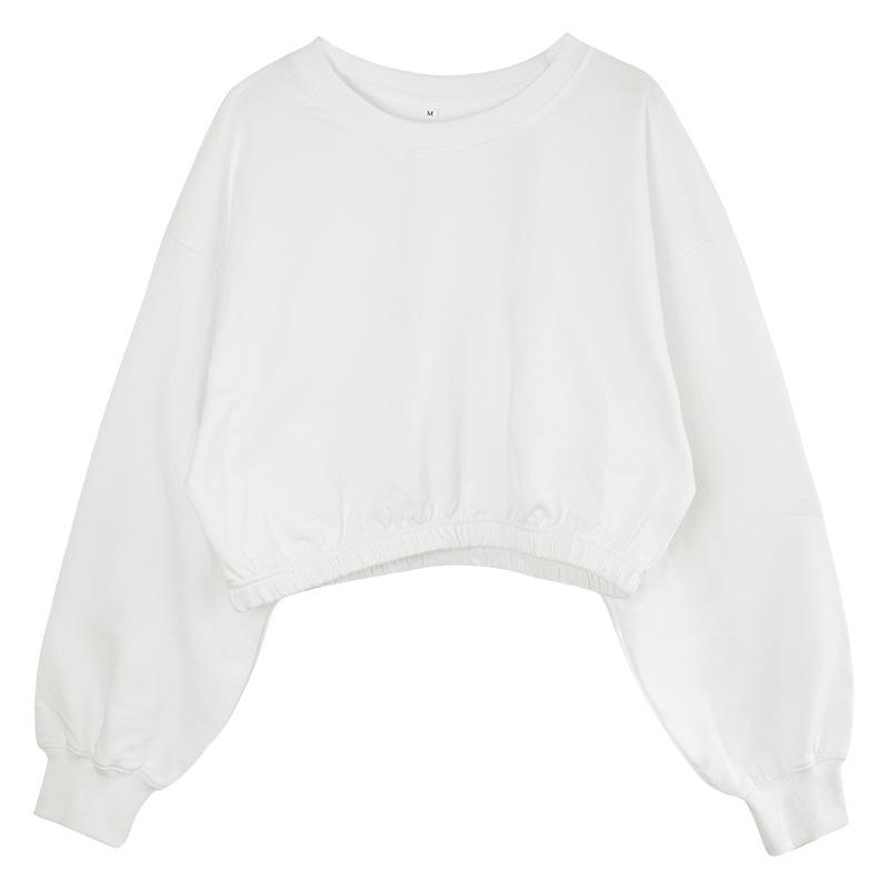 2024 Autumn/Winter Women's American Streetwear Pure Cotton Cropped Sweatshirt