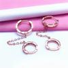 Purple Gold Round Ball Simple Fashion Personality Trend Temperament Two Wear Colored Gold Plated Rose Gold Ear Buckle