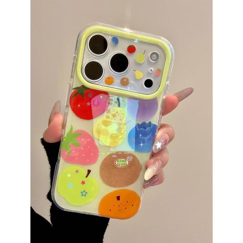 Cure yellow bottom kiwi pear tomato suitable for iphone17promax apple 16 mobile phone case new model