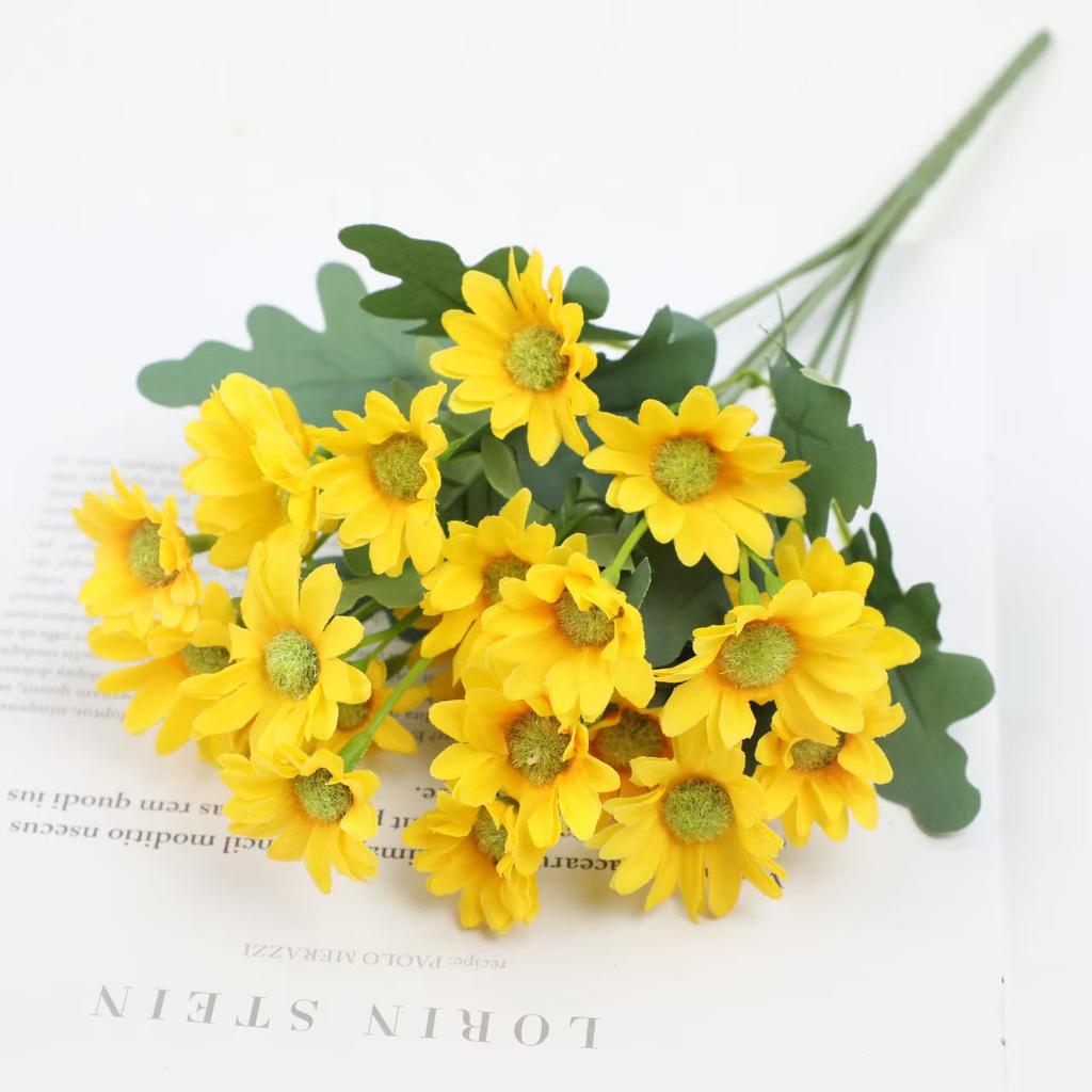 5 Bundles Artificial Silk Gerbera Daisies: Realistic Fake Bouquets for Outdoor/Indoor, Garden, Porch, Table Vase Decor (Multicolor)