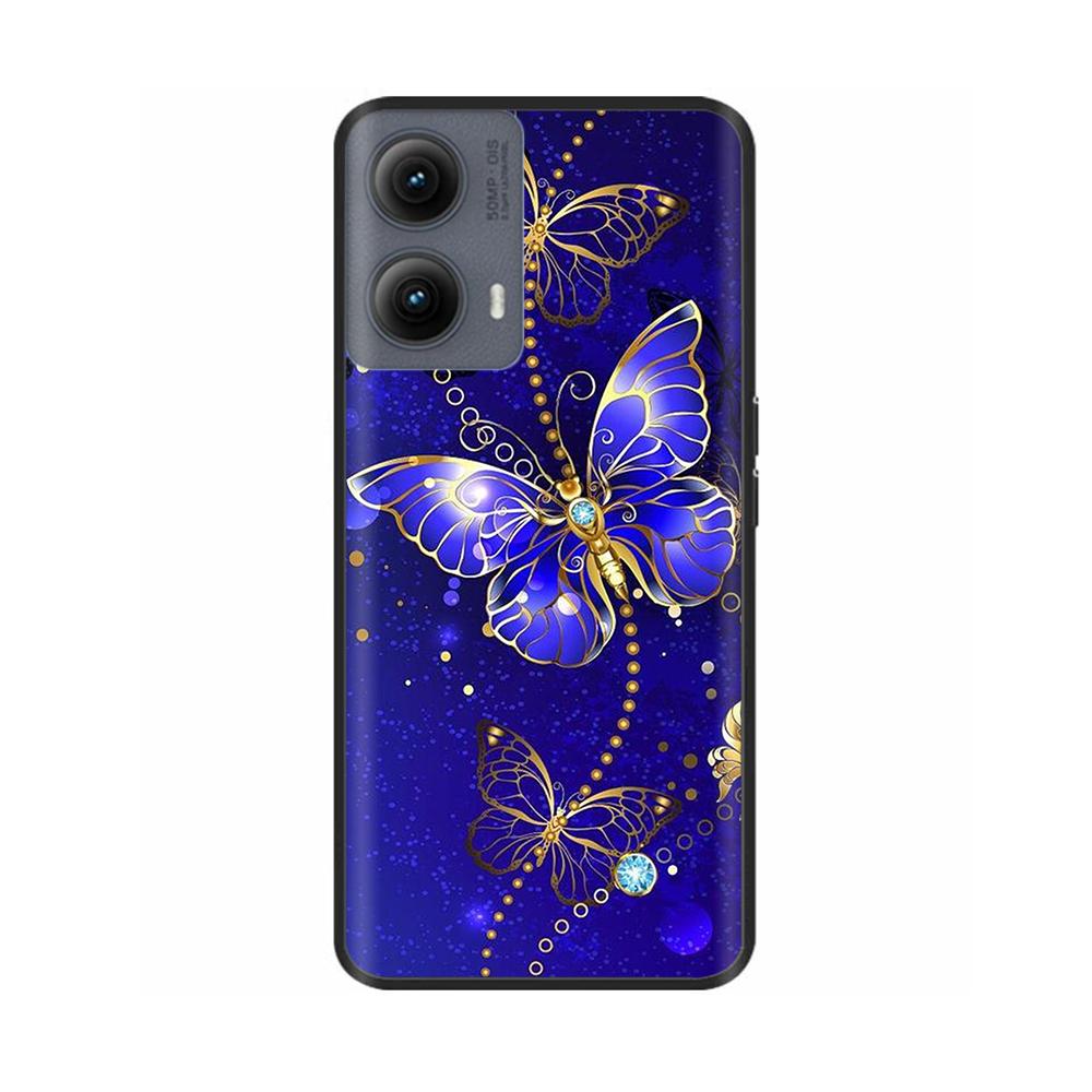 Silicone Casing For Motorola Edge 2024 Case Lovely Cartoon Soft TPU Black Cover For Moto Edge 2024 6.6" Shockproof Fundas Capa