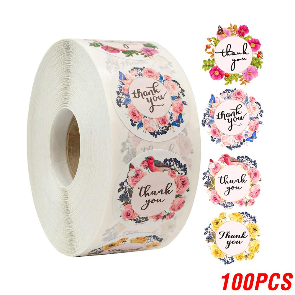 

100-500pcs Heart Thank You Sticker Wedding Party Festival Favors Paper Sticker Decorative Envelope Package Seal Sticker Stickers