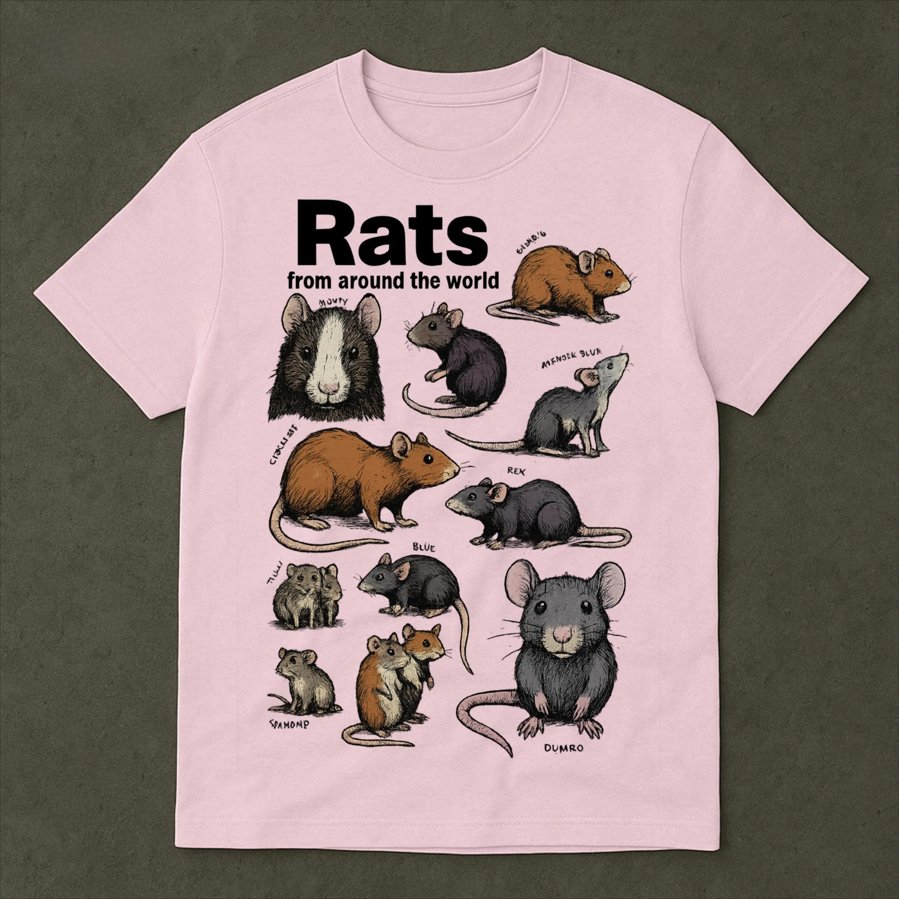

Crazy Rats Vintage 90s T-Shirt Retro Medieval Rat Printed Tshirt Cursed Cat Funny Meme Shirt Ironic Shirt Y2k Casual Clothing 4XL