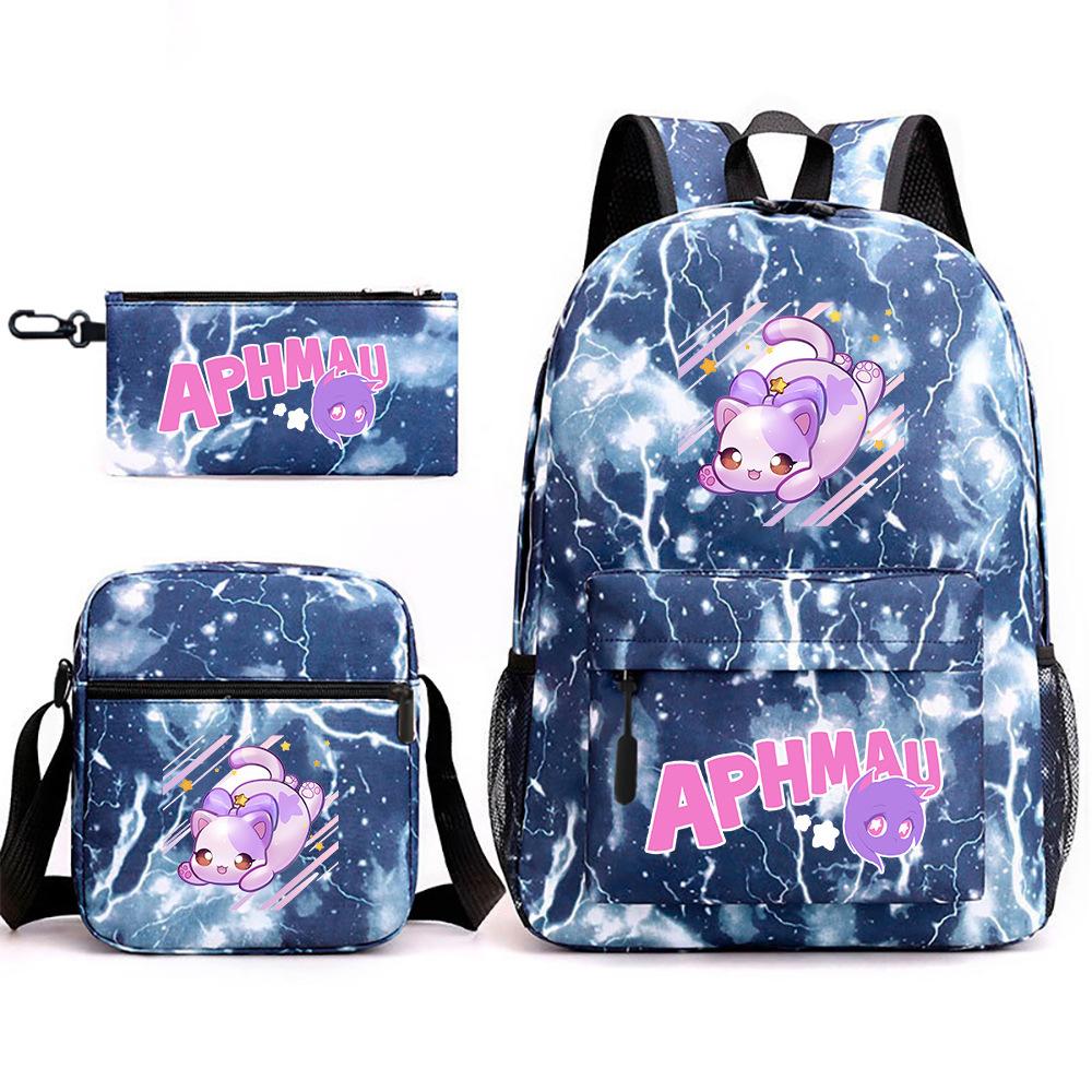 Game Merchandise Aphmau Schooltas Cartoon Rugzak Etui Schoudertas Drie-delige Set Three piece set