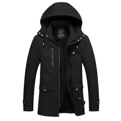New Men's Jacket Pure Cotton Washed Plus Velvet Warm and Cold-proof Men's Casual Jacket