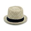 Retro British Style Jazz Hat, Woven Short-Brimmed Straw Hat, Sun Protection Hat for Spring Summer Outdoor Activities