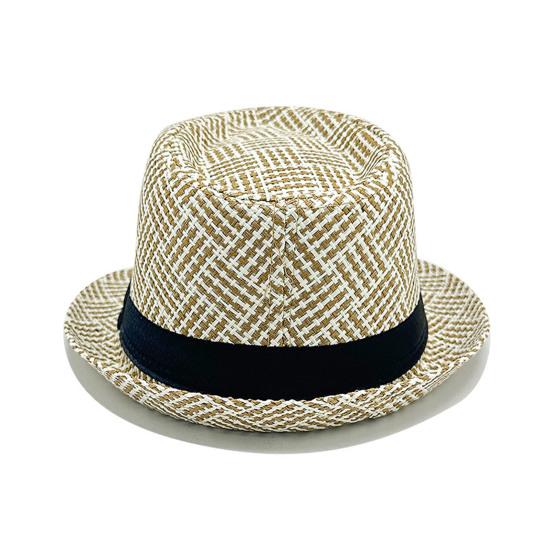 Retro British Style Jazz Hat, Woven Short-Brimmed Straw Hat, Sun Protection Hat for Spring Summer Outdoor Activities