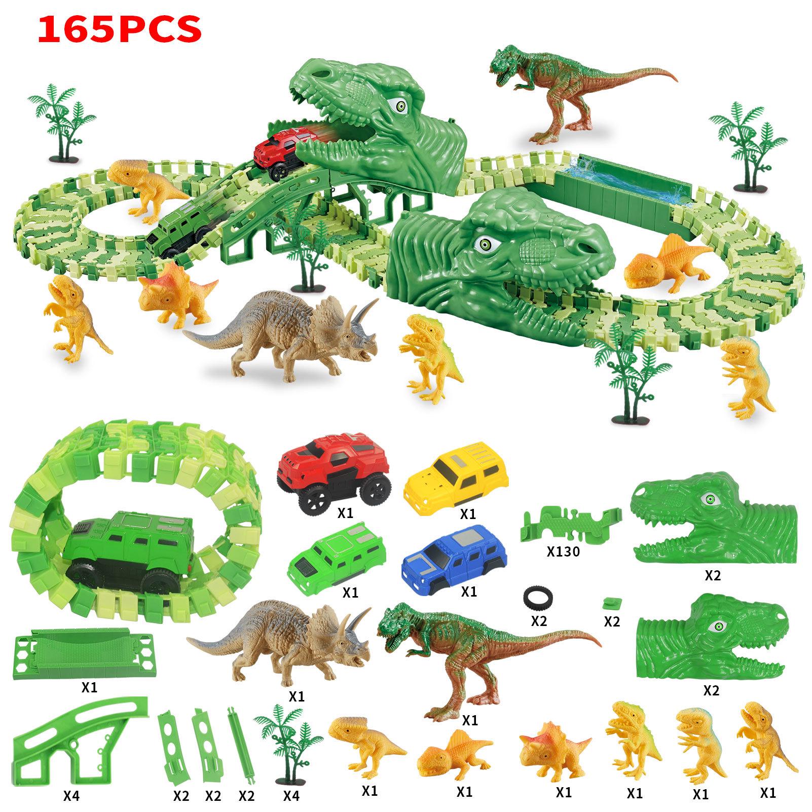 

Dinosaur Track DIY Assembly Set with Electric Car - 165PCS Toy