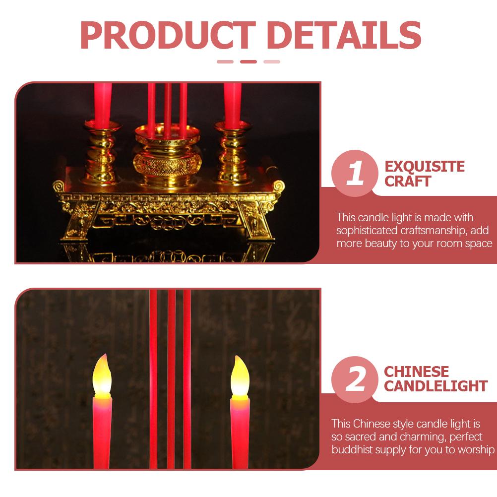 Incense Burner LED Lamp Chinese Candlestick Temple Decoration Lights for Tealight Holder