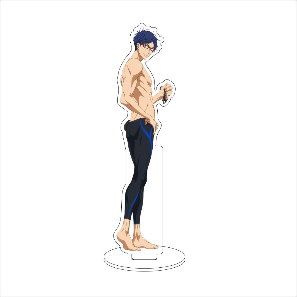 

16CM Anime free! Cosplay Ornaments Nanase Haruka Rin Matsuoka Tachibana Makoto Hazuki Nagisa Figure Stand Halloween Gifts 16CM