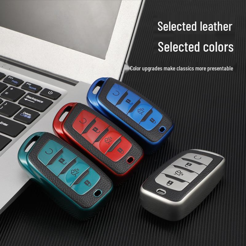 Leather Key Cover for Changan CS35 Plus, CS95, CS85 Coupe - Full Wrap Protection