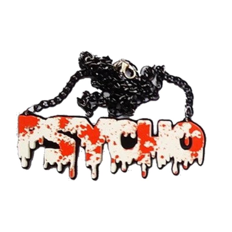 Halloween Dripping Blood Acrylic Pendant Necklace Fashion Gothic English Letter Killers Clavicle Chain Party Jewelry