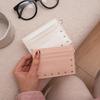 Compact Ultra Thin Cracked Leather Card Wallet Mini Size Multiple Slots With Rivet Design Solid Color Pu Coin Purse