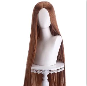 40Inch Long Straight Cosplay Wig Centre Parting Central Split Blond Pink Rose Red Purple Heat Resistant Synthetic Hair Wigs