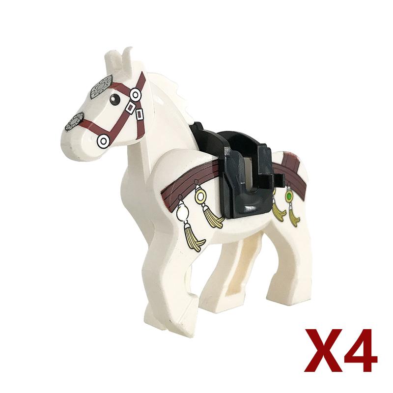 Medieval Soldier Figures Building Block War Horse Jungle Adventure Beast War Wolf Military Waffen Helmet  Armor Sets Blocks Toys